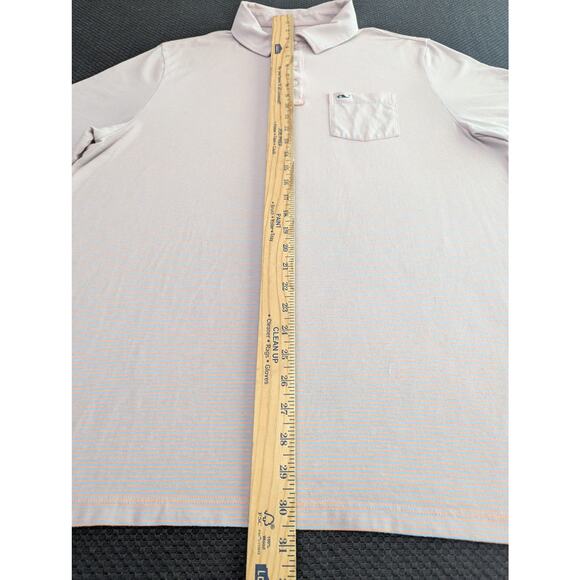 Vineyard Vines Performance Polo Shirt Men’s XL Pink White Striped Golf Stretch - Picture 6 of 8